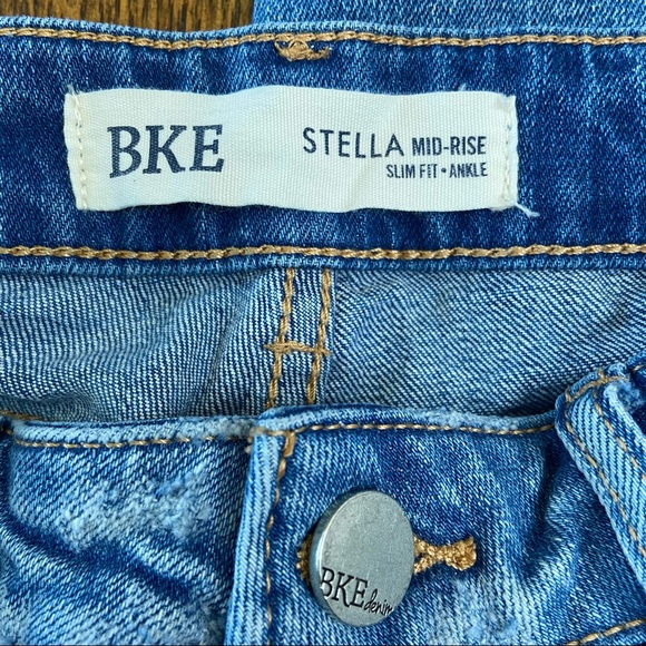 BKE STELLA MID RISE SLIM FIT ANKLE DISTRESSED JEANS - Picture 9 of 12